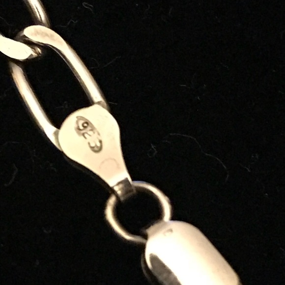 Italy Sterling Silver Resin Flower Link Bracelet - Picture 6 of 8